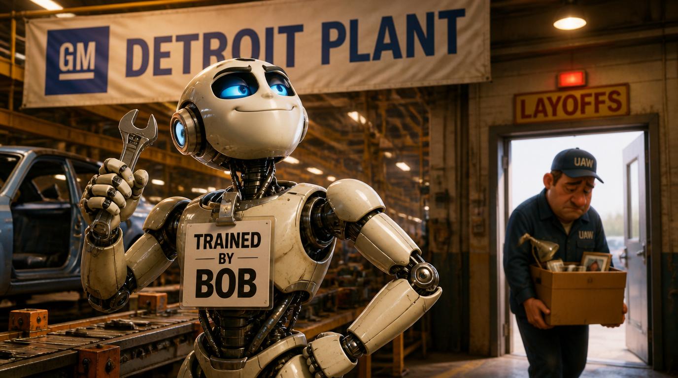 The United Auto Workers union is furious after GM idled more than 1,000 workers at its Detroit plant and installed 50 new robots