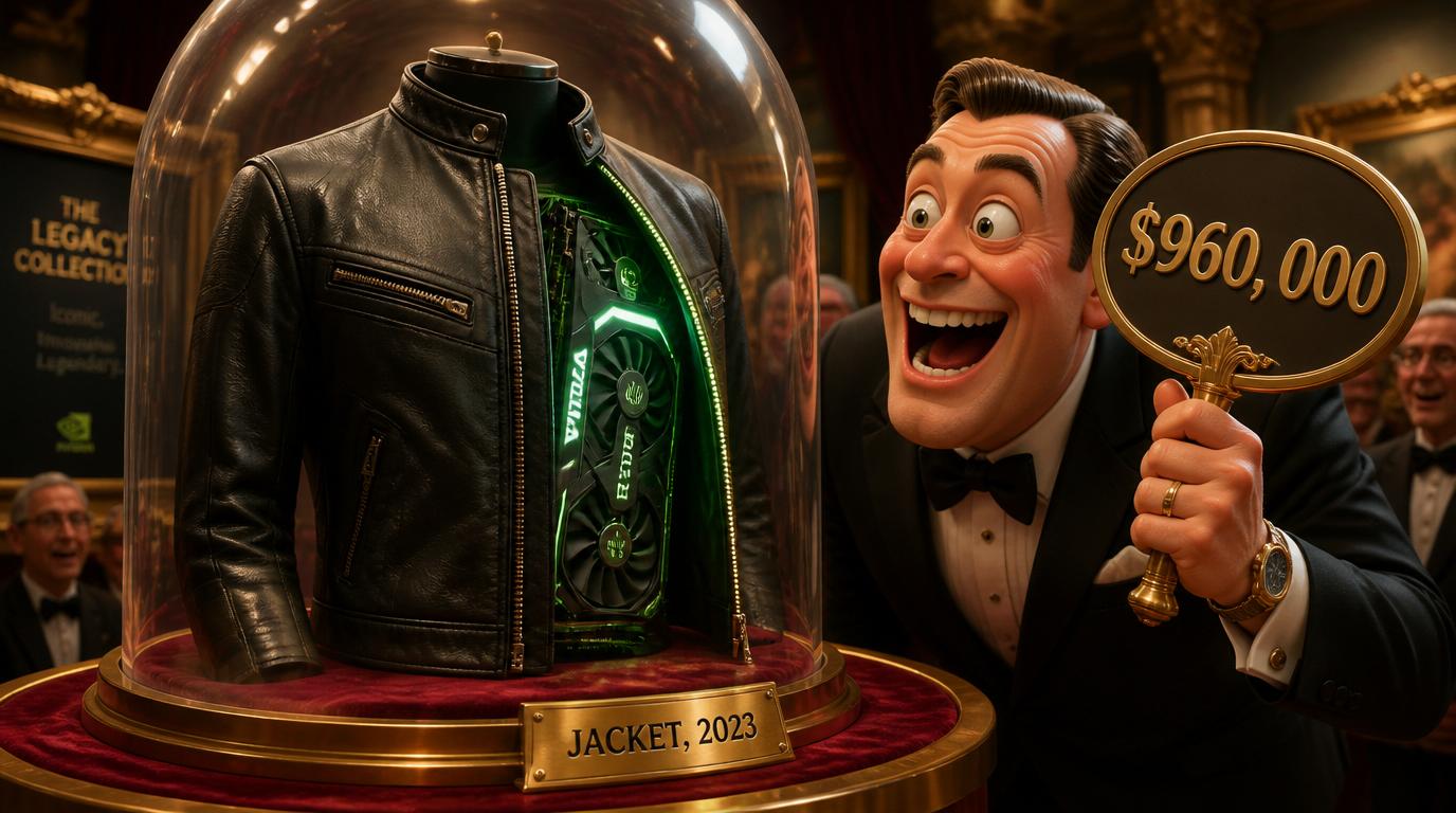 Someone paid $960,000 for a leather jacket that Nvidia CEO Jensen Huang wore to a Foxconn event in 2023